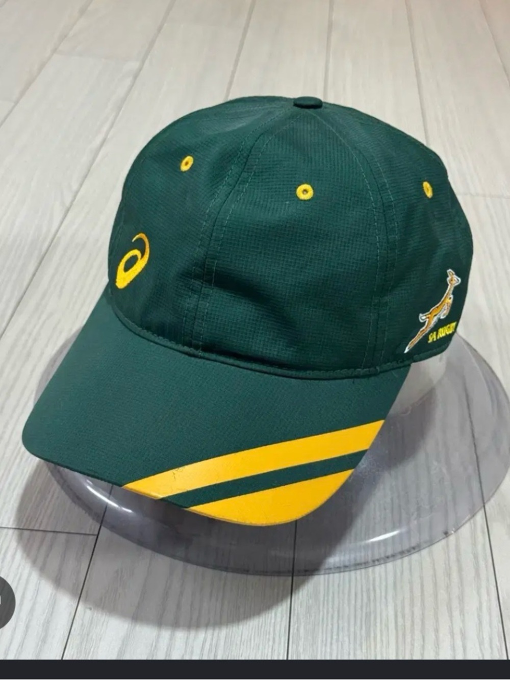 ASICS SA (South Africa) Rugby Springboks Green and Yellow Cap.